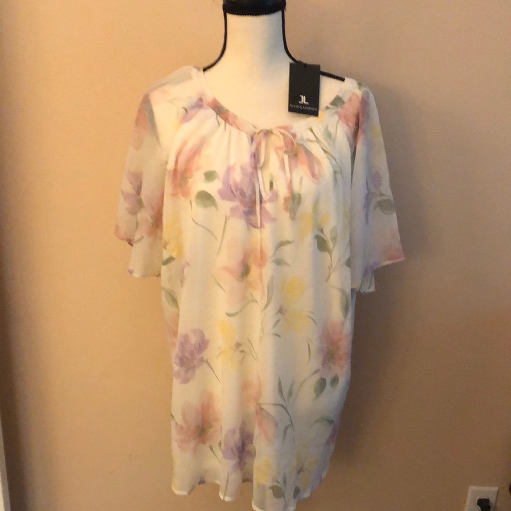 Jules & Leopold Pastel Floral Blouse